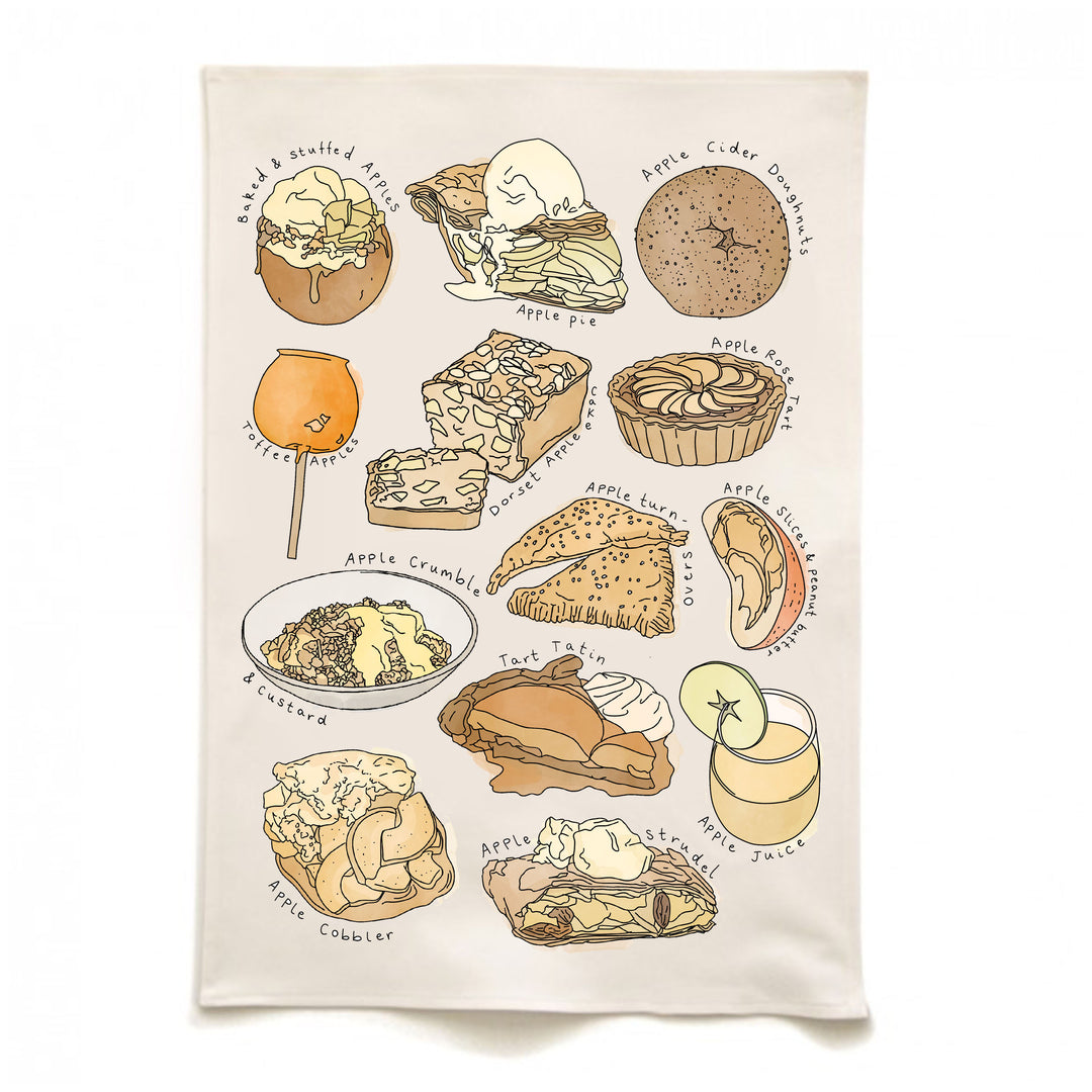 Apple Dishes Tea Towel