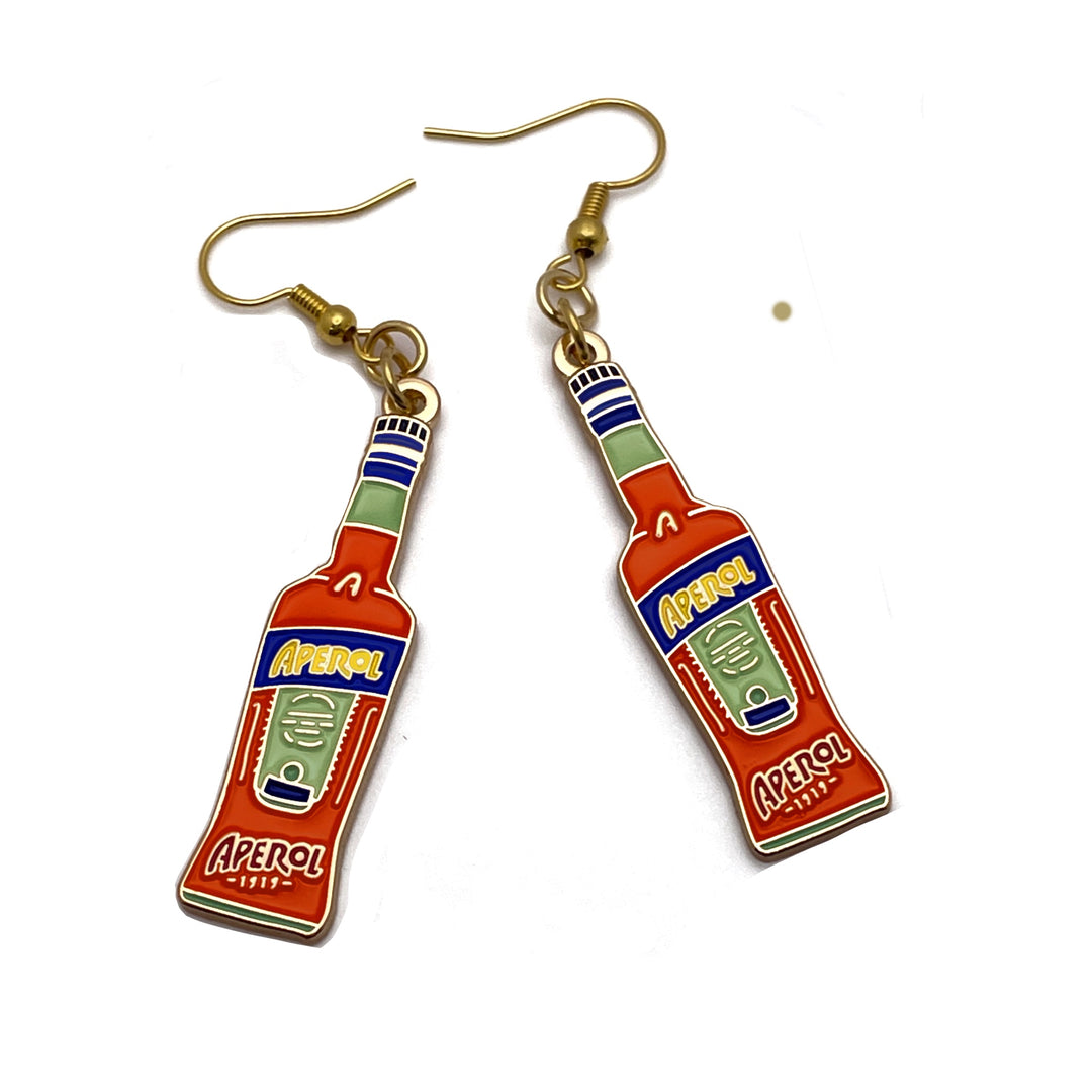 Gold Aperol Spritz earrings